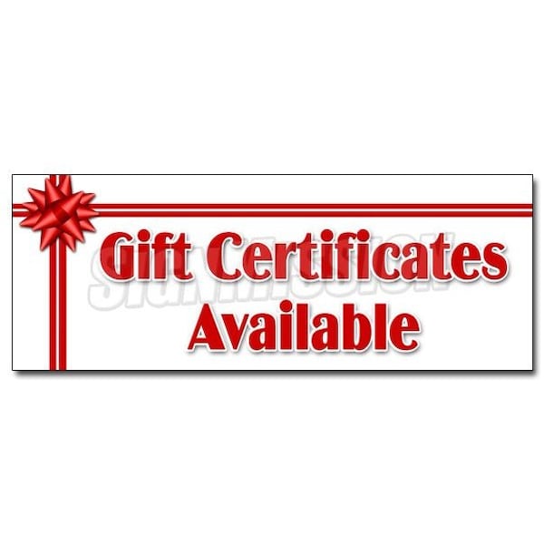 Safety Sign, 48 in Height, Vinyl, 18 in Length, Gift Certificates
